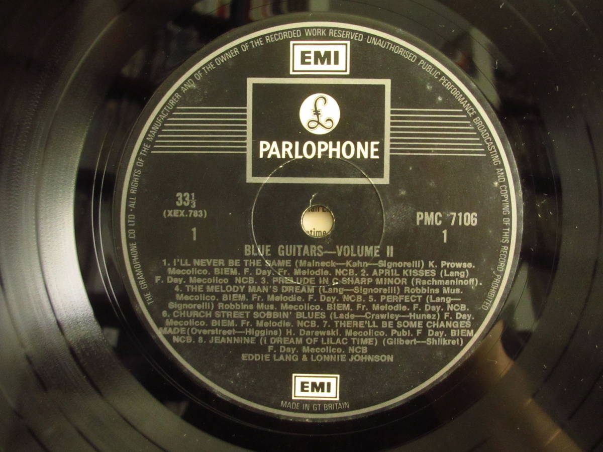 Eddie Lang エディラング & Lonnie Johnson ロニージョンソン / Blue Guitars Vol. II / Parlophone / PMC 7106 / UK盤 / MONO_画像3