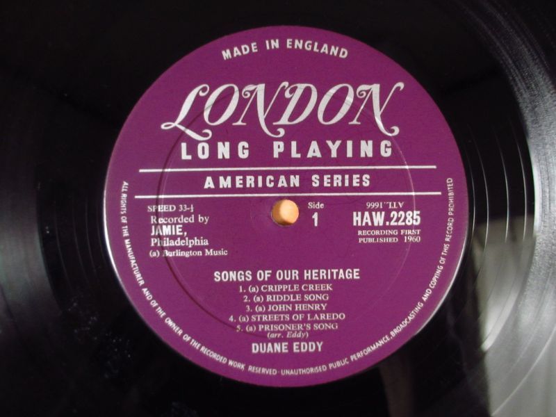 Duane Eddy / デュアンエディ / Songs Of Our Heritage / London Records / 紫DGラベル / UK盤 / MONO / オリジナル_画像4