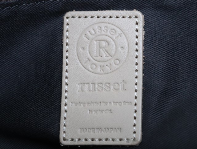 2308-69 ラシット トートバッグ russet ナイロン製 ブラック×ネイビー モノグラム_画像3