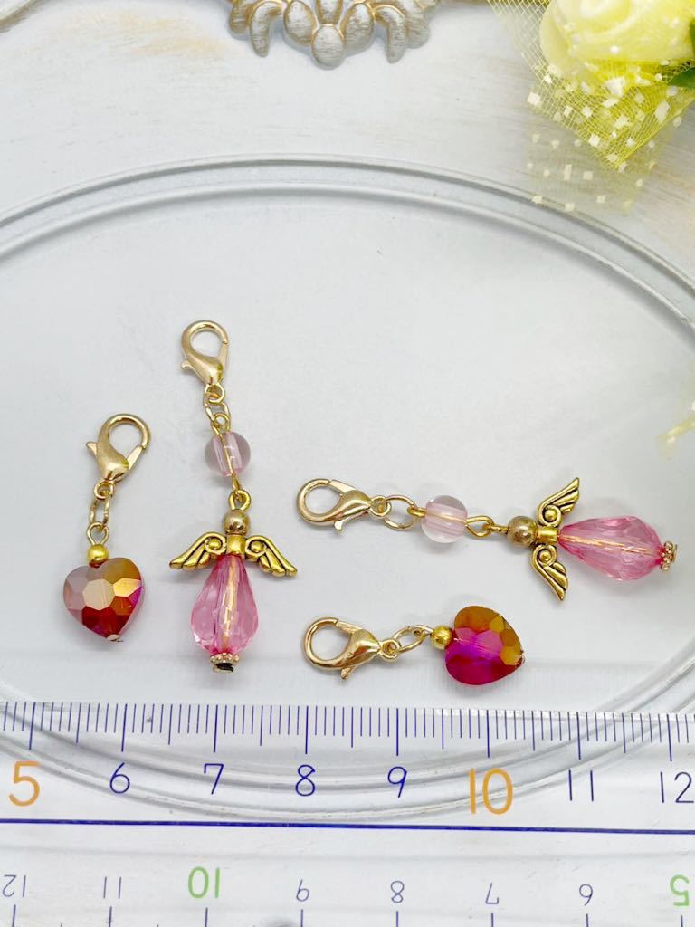 No.314-3 ☆1セットのみ☆金具変更○可愛いストーンチャーム♪ ペア2点セット ＃ピアス イヤリング ハンドメイド アクセサリー_画像4