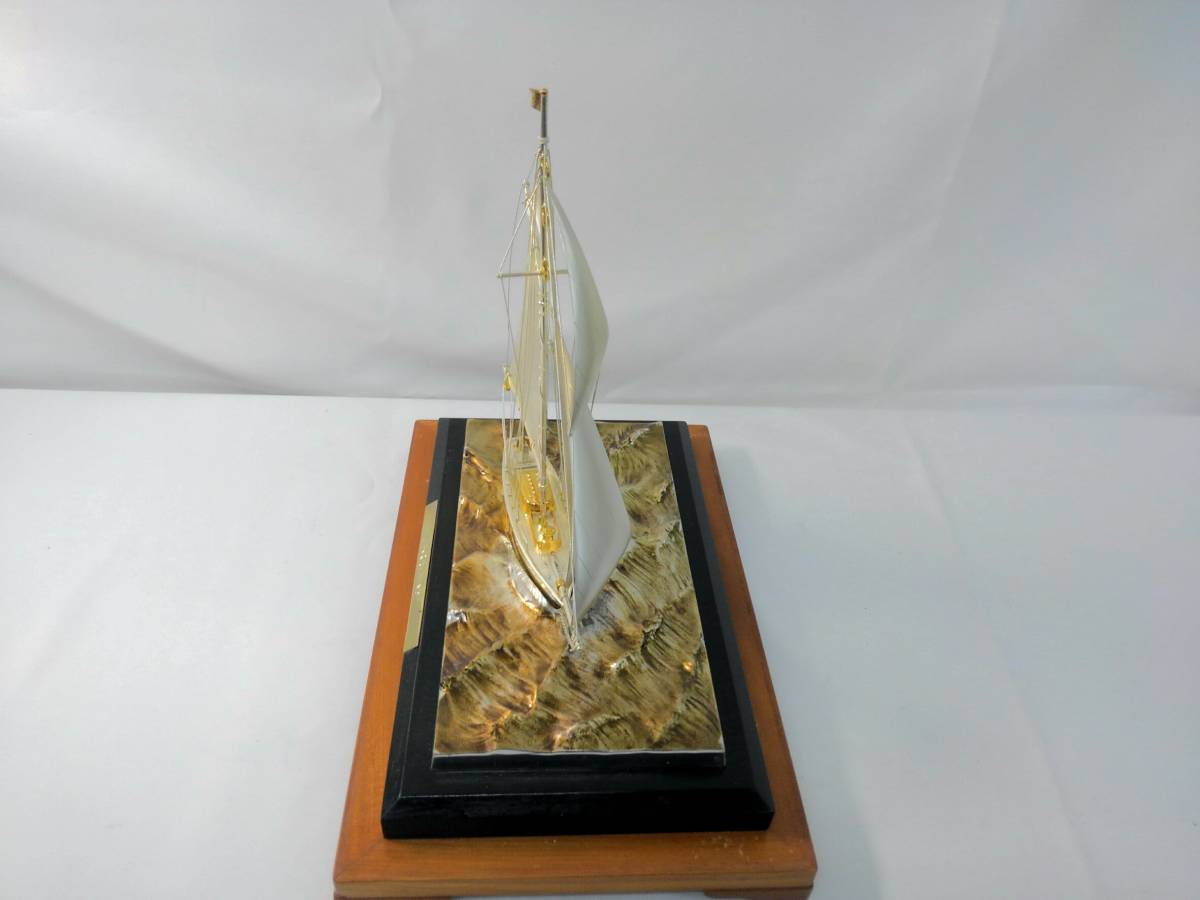 M10銀色遊艇裝飾品裝飾藝術工藝品    原文:M10 銀製 ヨット 置物 飾り物　美術品　工芸品