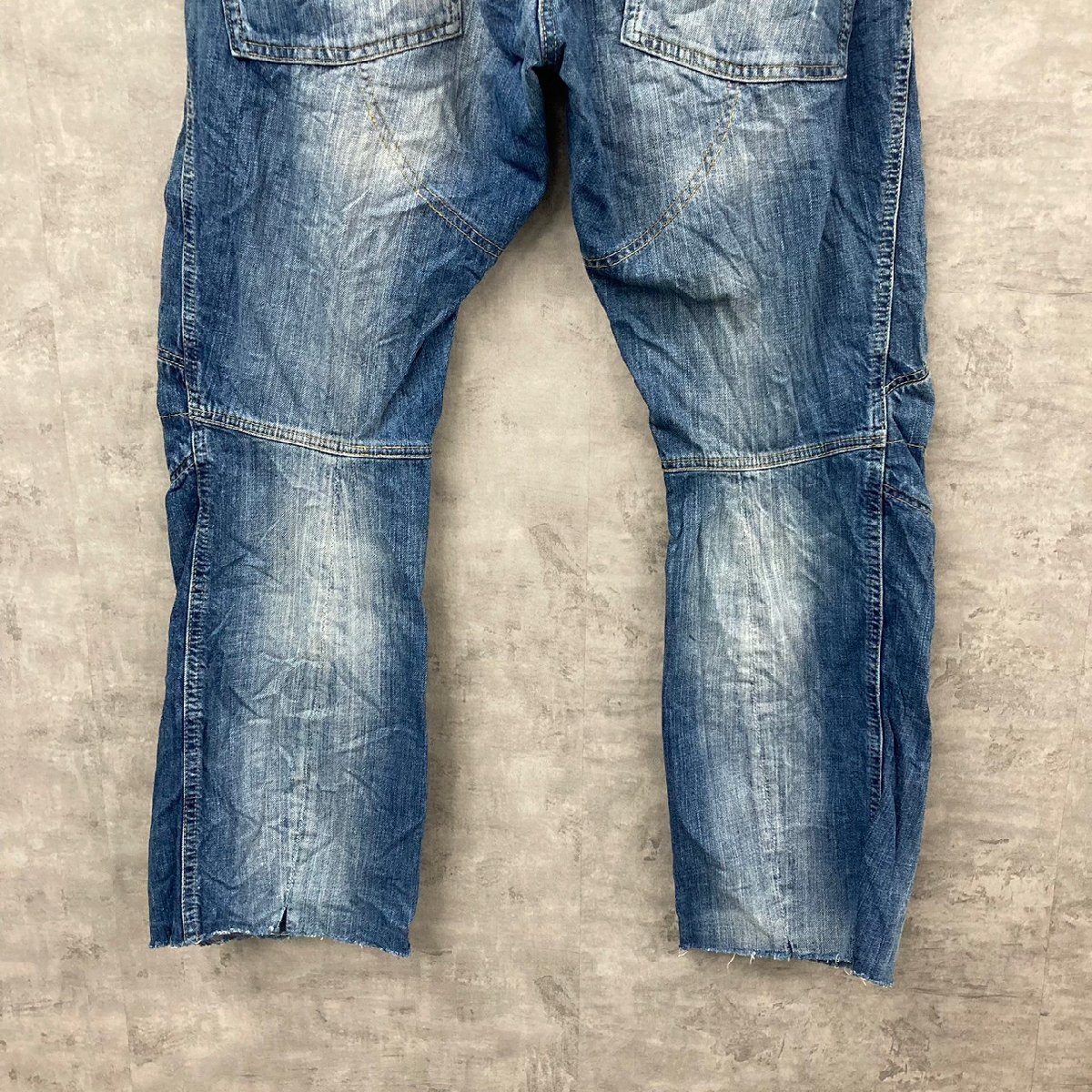 G-STAR RAW ブルー ストレート ボタンフライ デニムジーンズパンツ 36 実寸W36in 5763905089 USA 海外輸入 古着 SK10660_画像5