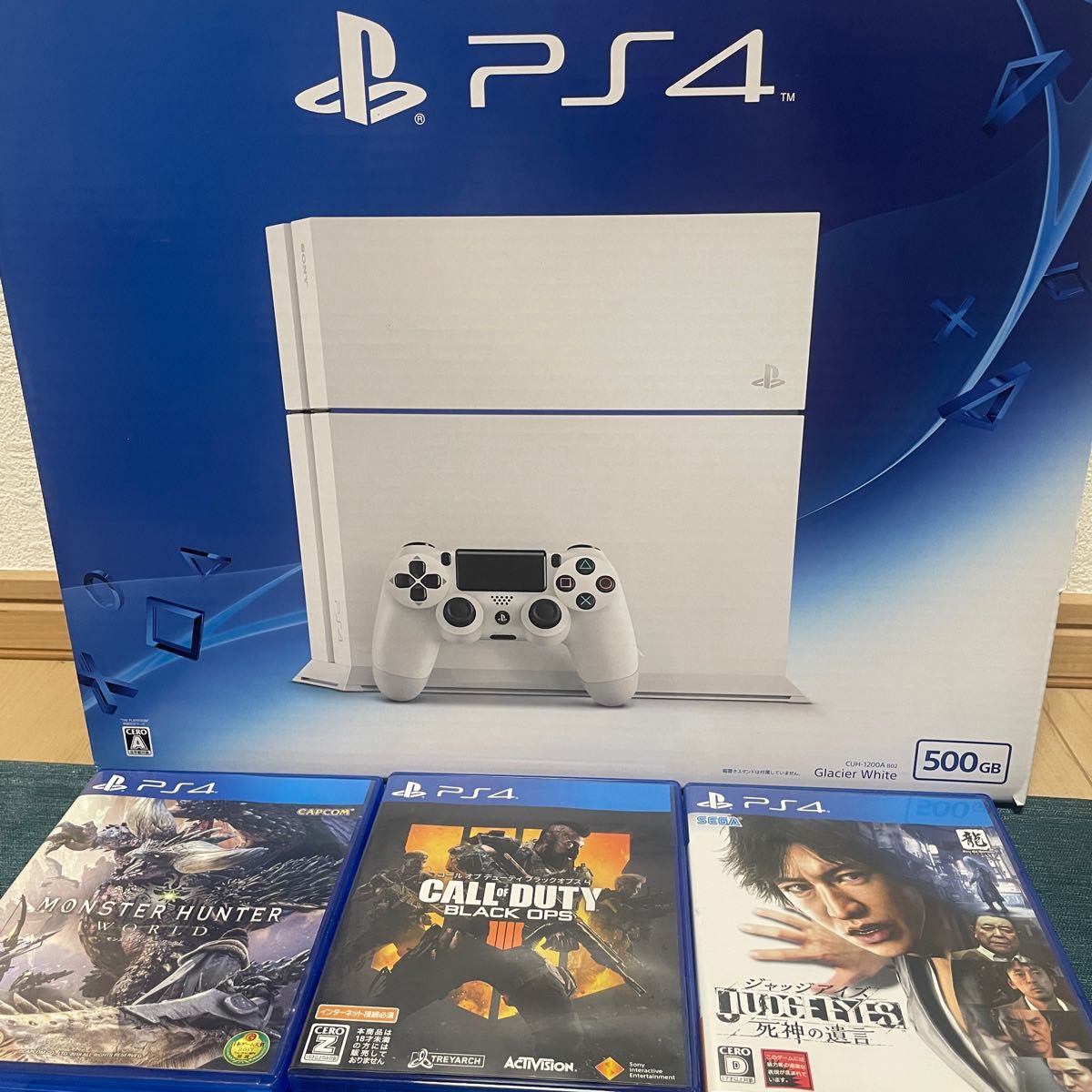 ソフト3本付き】 PS4 500GB CUH-1200 ホワイト PS4本体｜Yahoo!フリマ