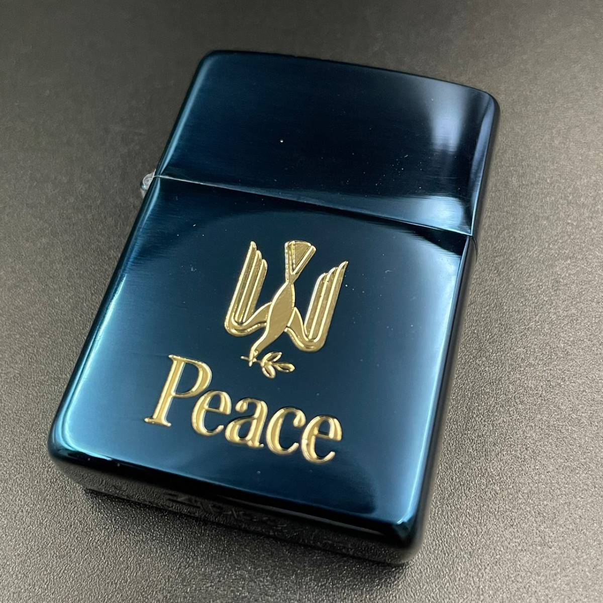 人気】ZIPPO ジッポ1995年製USA製Peace ブルーコーティング火花NG 着火