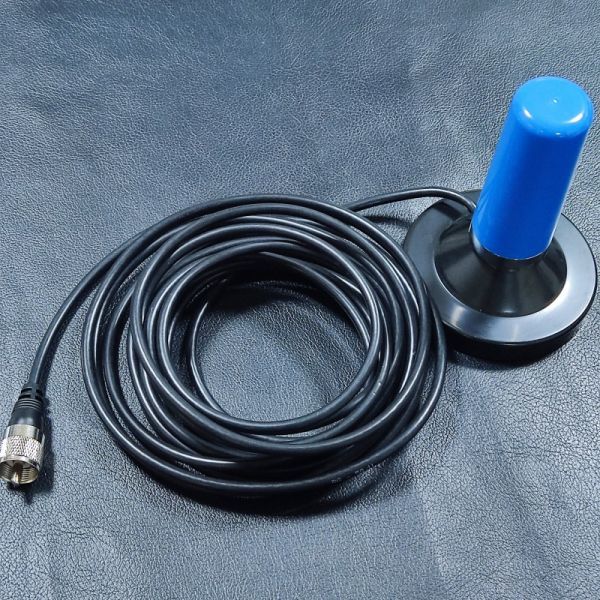 [ бесплатная доставка ] синий короткая антенна + base + коаксильный кабель 5m 3 позиций комплект Mobil для 144 / 430MHz радиолюбительская связь очень толстый автомобильный голубой 