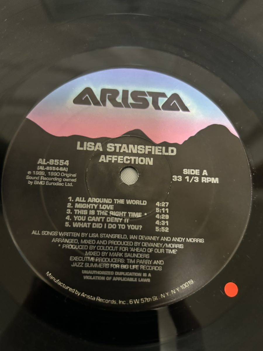 ◎L254◎LP レコード Lisa Stansfield リサ・スタンスフィールド/Affection アフェクション/AL-8554/USオリジナル盤_画像4