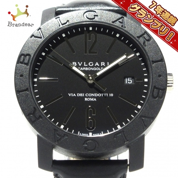 価格は安く 腕時計 BVLGARI(ブルガリ) ブルガリブルガリ 黒 革ベルト
