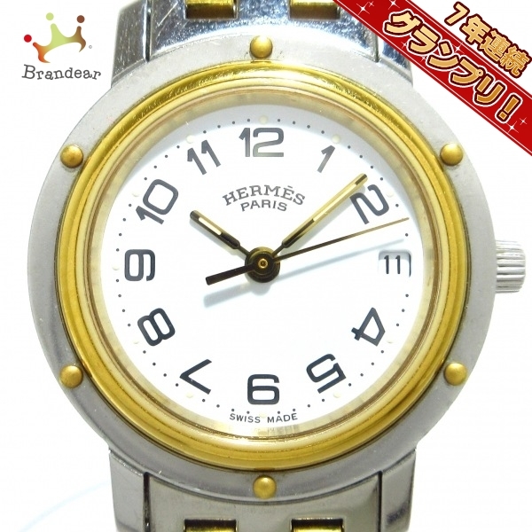 経典 HERMES(エルメス) 腕時計 クリッパー CL3.240 レディース 白