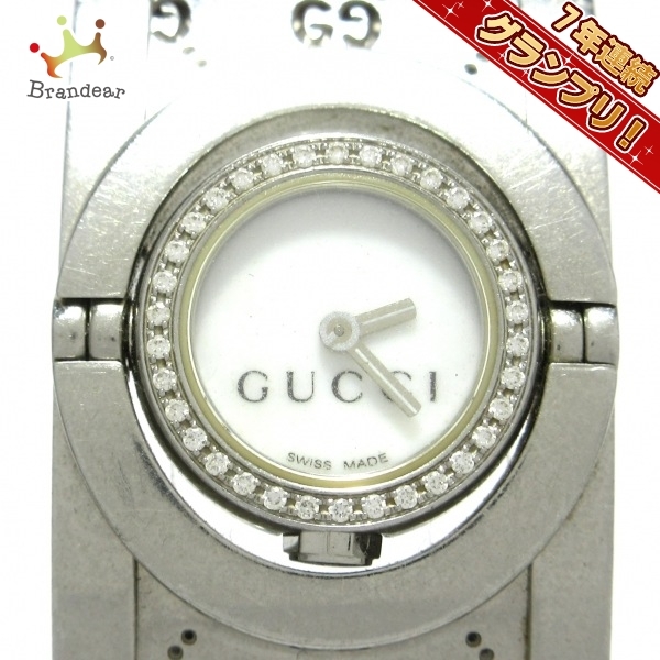史上最も激安 トワールウォッチ 腕時計 GUCCI(グッチ) 112 白 GG柄/SS/回転文字盤 レディース 女性用 史上最も激安 トワールウォッチ 腕時計 GUCCI(グッチ) 112 白 GG柄/SS/回転文字盤 レディース 女性用