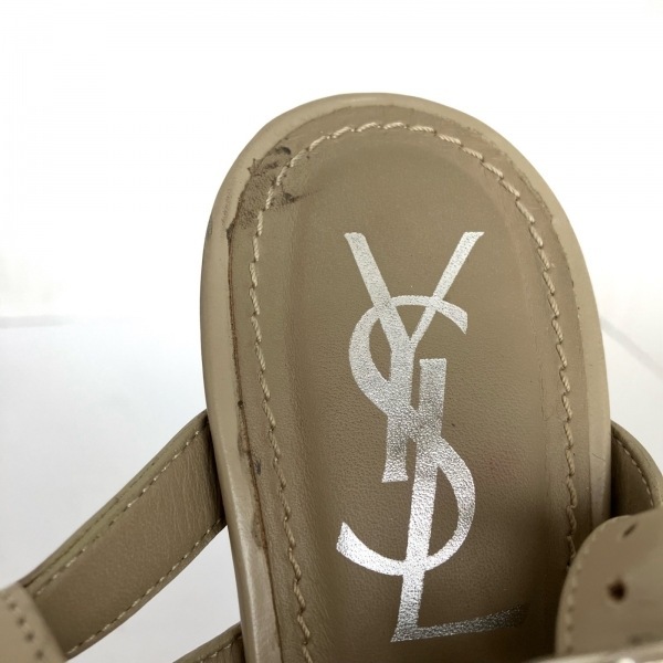 イヴサンローラン YvesSaintLaurent サンダル 38 - レザー グレーベージュ レディース 靴の画像5