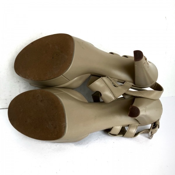 イヴサンローラン YvesSaintLaurent サンダル 38 - レザー グレーベージュ レディース 靴の画像4