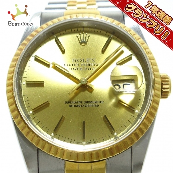 ROLEX(ロレックス) 腕時計 デイトジャスト 16233 メンズ SS×K18YG/21