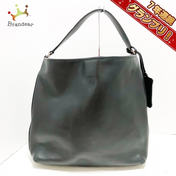 はこぽす対応商品】 ヒロフ HIROFU ハンドバッグ レザー 黒 バッグ