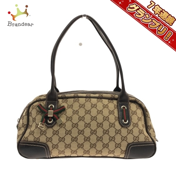 買得 ショルダーバッグ GUCCI グッチ 161721 バッグ ベージュ×ダーク