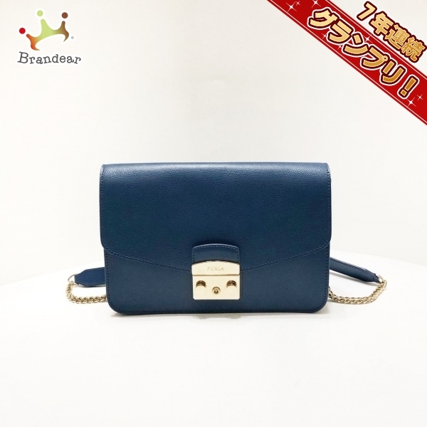 2022最新のスタイル フルラ FURLA ショルダーバッグ メトロポリス レザー ブルーグレー チェーンショルダー 美品 バッグ ショルダー 2022最新のスタイル フルラ FURLA ショルダーバッグ メトロポリス レザー ブルーグレー チェーンショルダー 美品 バッグ ショルダー
