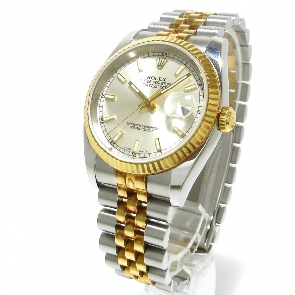 ROLEX(ロレックス) 腕時計 デイトジャスト 116233 メンズ SS×K18YG/2008.1ギャラ/24コマ シルバー_画像2