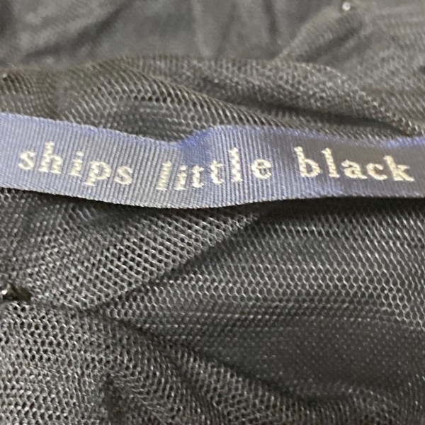 シップスリトルブラック ships little black ストール(ショール) - ポリエステル 黒 レース/ビーズ 美品 マフラー_画像3