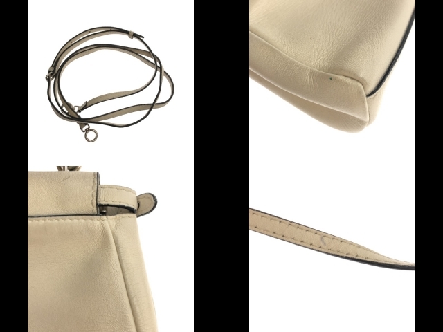 フェンディ FENDI ハンドバッグ 8M0355 マイクロピーカブー レザー 白