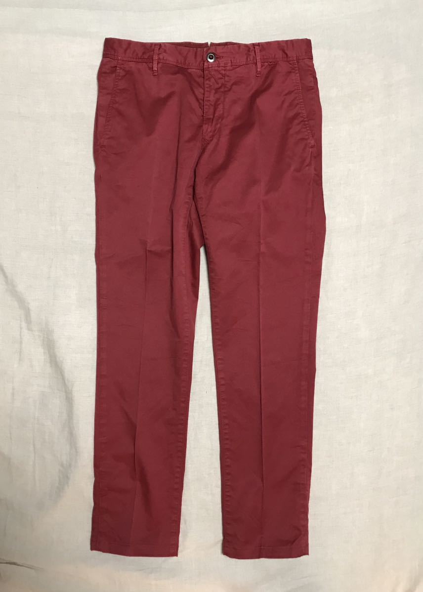 INCOTEX SLACKS INCOTEX slacks cotton pants 100 type bordeaux red men's size30 -inch 