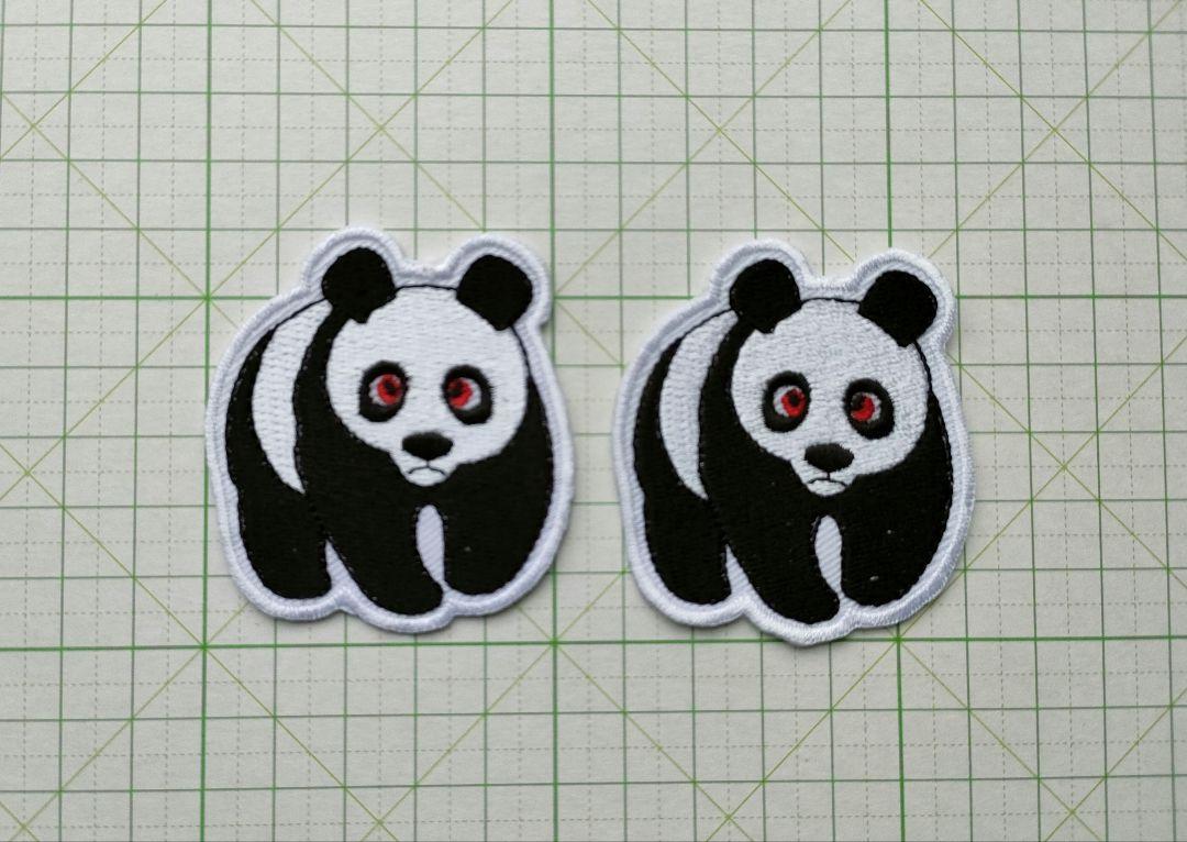 ２枚です ★ パンダ ワッペン Panda 動物 熊 ★ アイロン接着OKの画像1