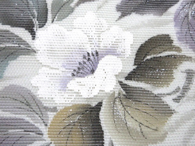 値下げ～夏袋帯・刺しゅう白い花・ミントグリーン　C-8_画像5