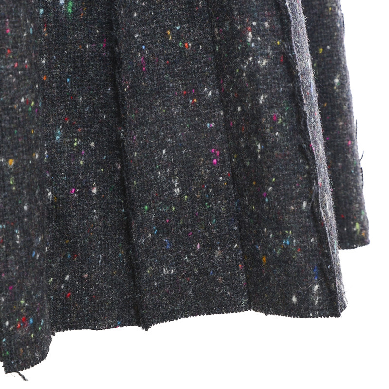 ヤフオク! - シャネル プリーツ スカート 切りっぱなしデザイン チャコ...