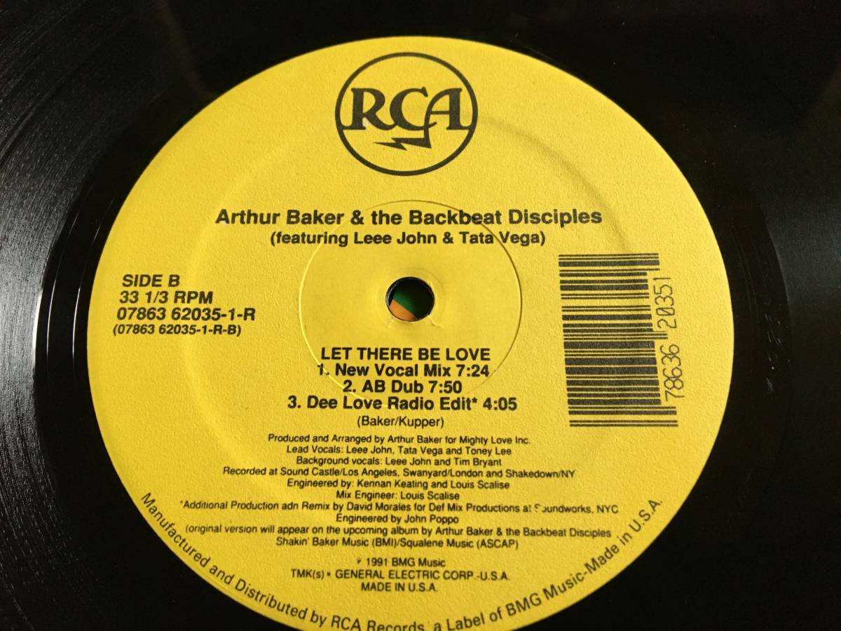 ★Arthur Baker And The Backbeat Disciples Featuring Leee John & Tata Vega / Let There Be Love 12EP★ qsdc1_画像5