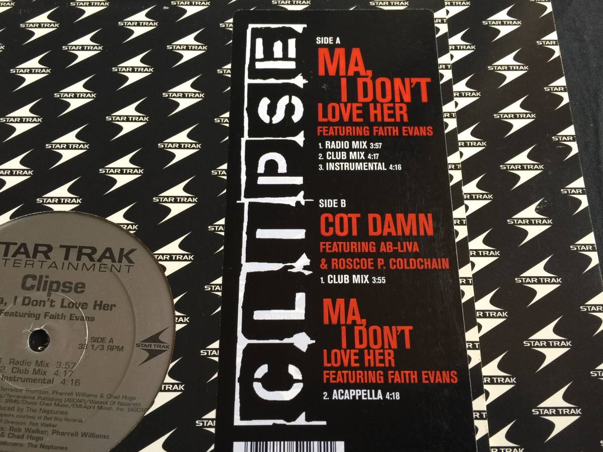 ★Clipse Featuring Faith Evans / Ma, I Don't Love Her / Cot Damn 12EP 同盤2枚セット　★qshz1_画像1