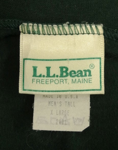80s ヴィンテージ USA製 L.L.Bean エルエルビーン タートルネック 長袖 Tシャツ ダークグリーン VINTAGE 80年代 アメリカ製_画像2