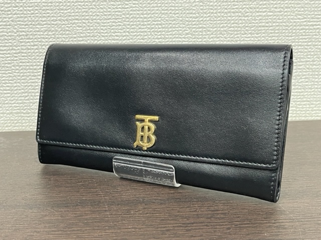 バーバリー BURBERRY HALTON ハルトン TBロゴ レザー二つ折り 長財布