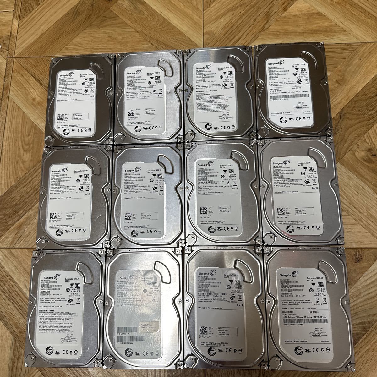 12枚セット【送料無料/動作保証/使用0時間】Seagate 500GB 薄型