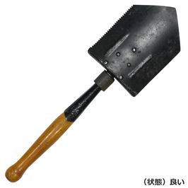  Roo любитель армия сброшенный товар складной лопата складывающийся пополам кожа производства держатель имеется [ с дефектом ] складной совок 