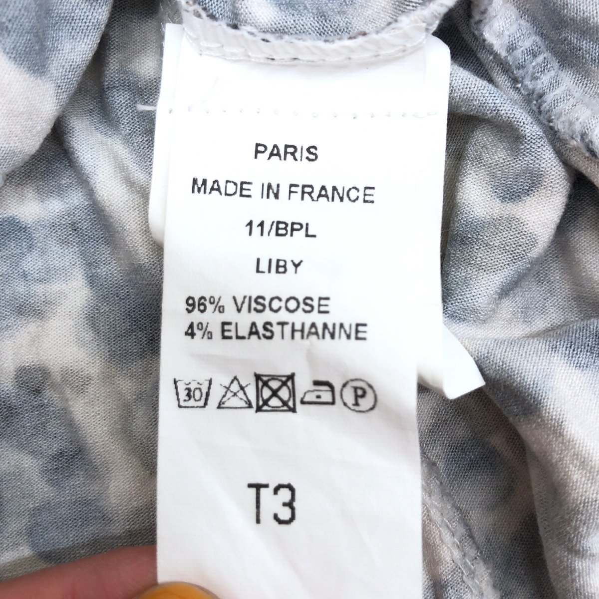 RENATTO BENE ルナットベネ 総柄 ジャージー ストレッチ ドレス ワンピース T3(XL相当) フランス製 半袖 LL 2L ゆったり 大きい 女性用_画像7