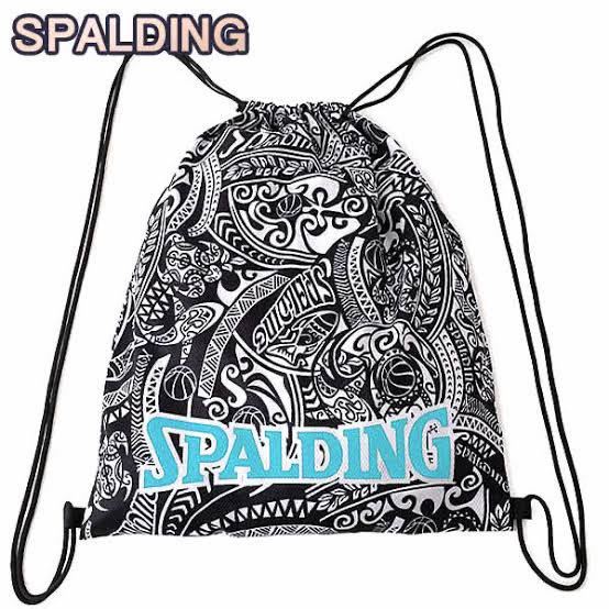  new goods Spalding SPALDING basketball bag napsak put on change mesh bag part . poly- ne Cyan black popular pattern 