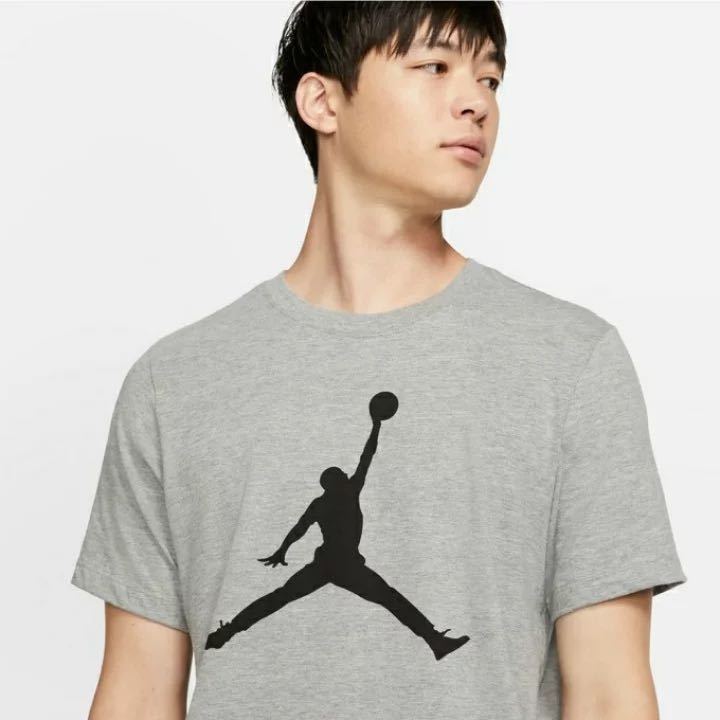 新品NIKEナイキジョーダンJORDAN半袖Tシャツ　ジャンプマン【メンズＭグレー】ユニセックス◎ バスケ トレーニング　ランニング