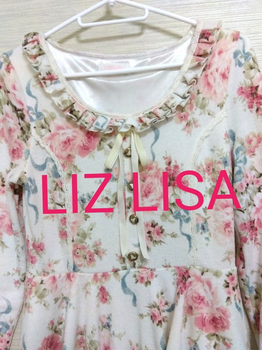 最終価格【LIZ LISA】リズリサ 花柄 長袖 ワンピース 膝上 薔薇 最終価格【LIZ LISA】リズリサ 花柄 長袖 ワンピース 膝上 薔薇