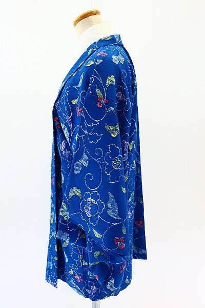 【着物フィ】アンティーク 羽織 納戸色 大正ロマン レトロ  仕立て上がり 可愛い 正絹 袷 kimono 14262の画像2