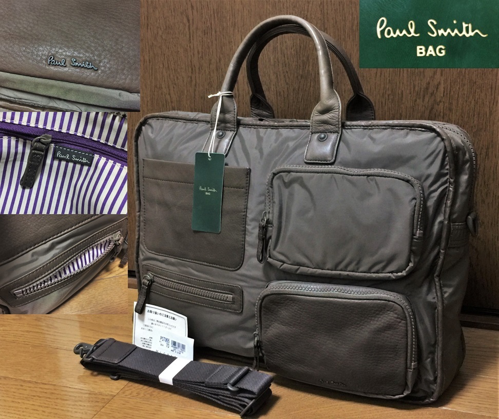 美品 Paul Smith BAG ポールスミス PST955 牛革 レザー使用 ナイロン