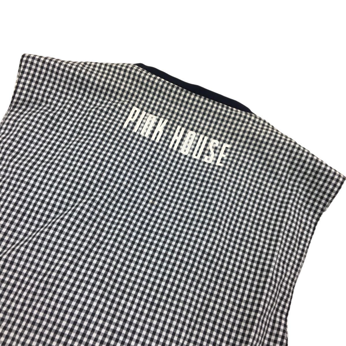 S137 日本製 PINK HOUSE ピンクハウス ベスト トップス ノースリーブ ジレ 羽織り 綿100% コットン レディース ブラック 黒_画像6