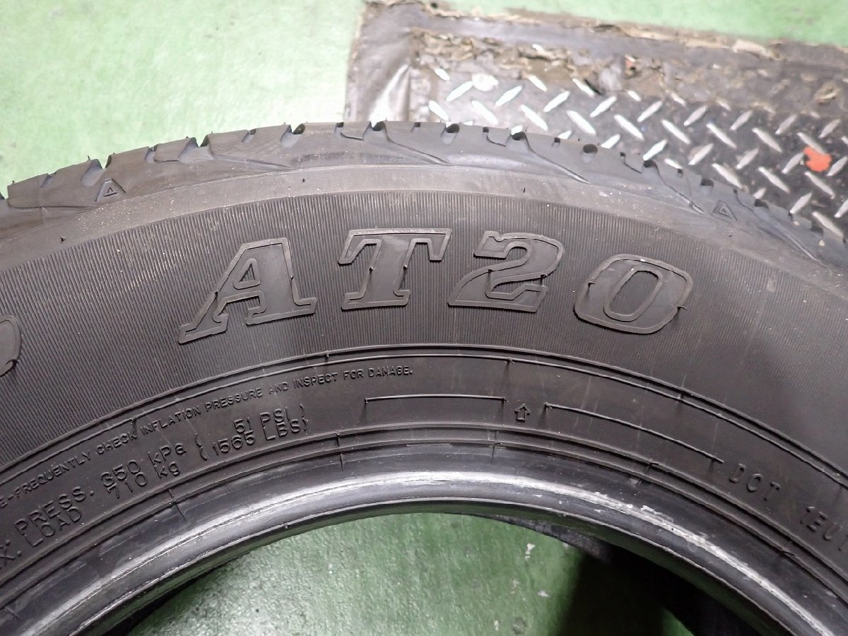 RK445【送料無料195/80R15】1本 2022年製 ダンロップ グラントレック AT20 中古夏タイヤ ジムニーシエラ ≪即決≫の画像7