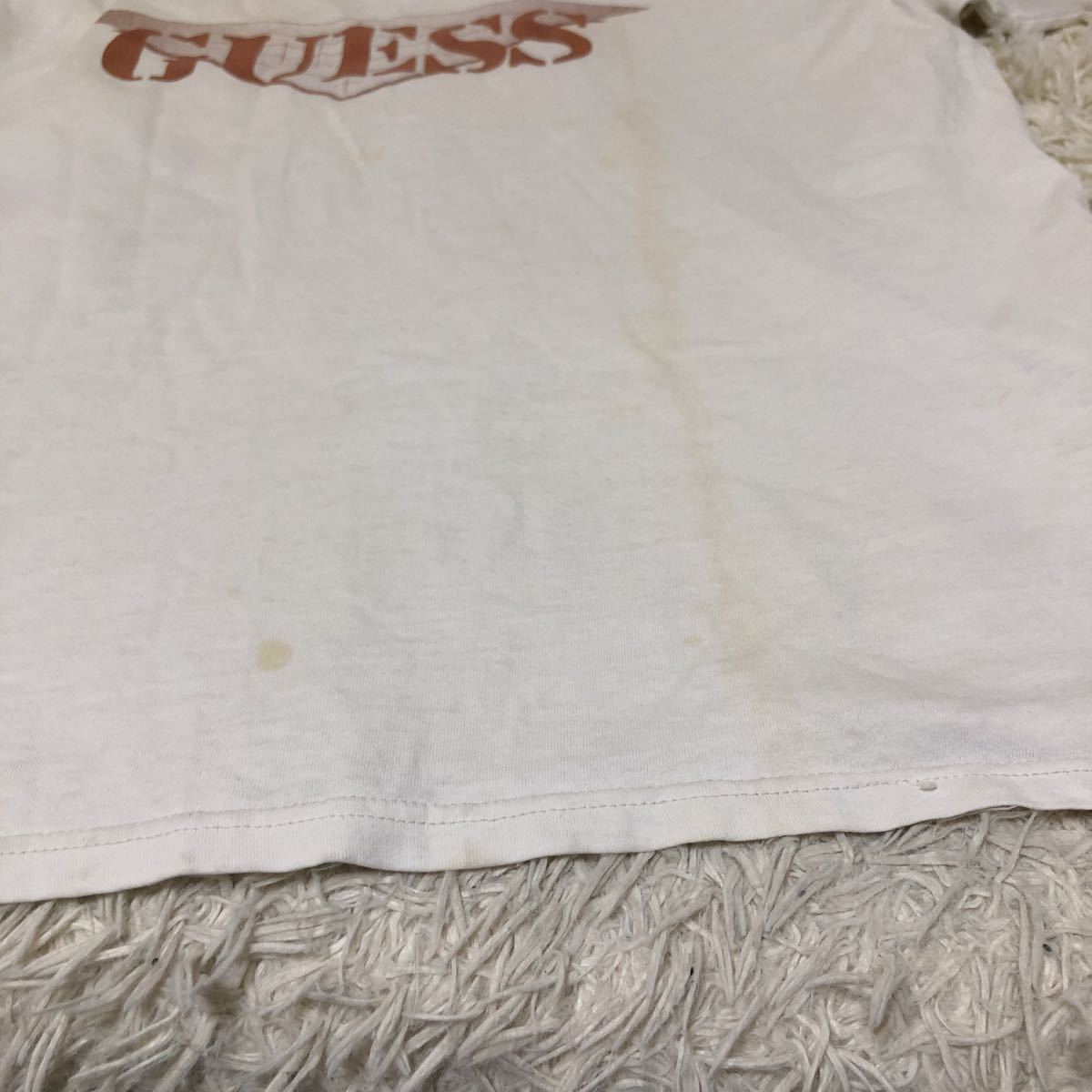 Y2303064 GUESS ゲス ロゴプリント 半袖 クルーネック Tシャツ メンズ 大きいサイズ コットン100% ダメージ カッコいい 古着の醍醐味_画像8