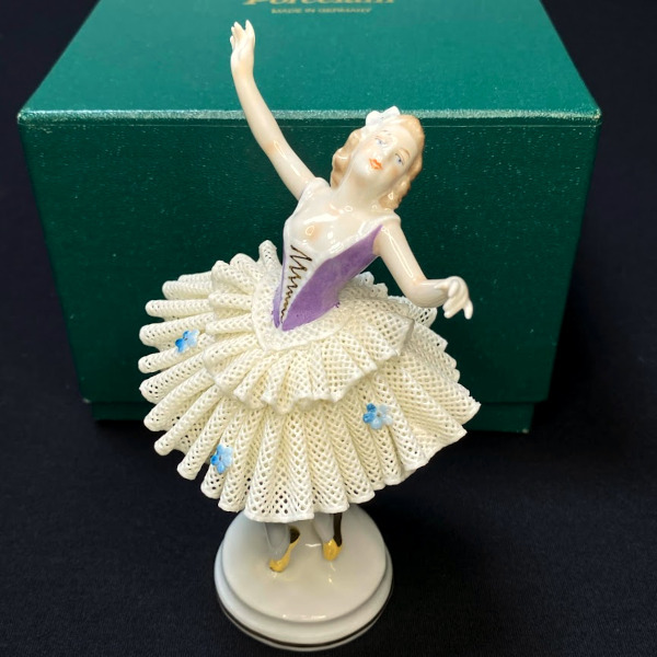 ★新品 未使用【Thuringian Porcelain/チューリンゲン ポーセリン】■ドイツ製 レースドール/陶器/人形/バレリーナ