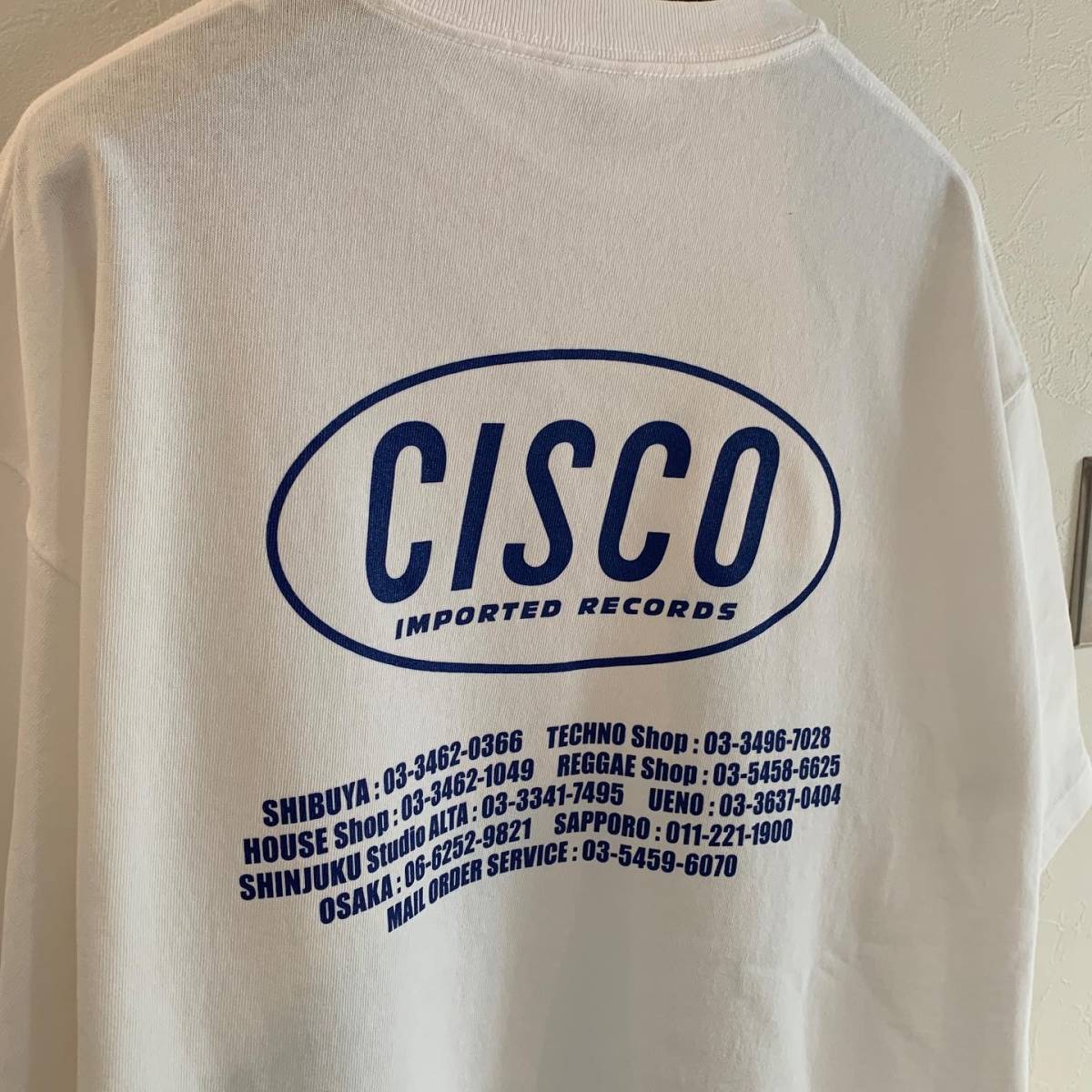  белый /M размер [CISCO RECORDS] Cisco запись тяжелый to футболка Bick Silhouette LAP T hip-hop T HIPHOP TECHNO Reggae