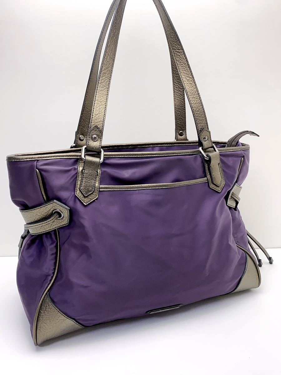 F640 beautiful goods Burberry BURBERRY tote bag nylon pouch attaching purple series 