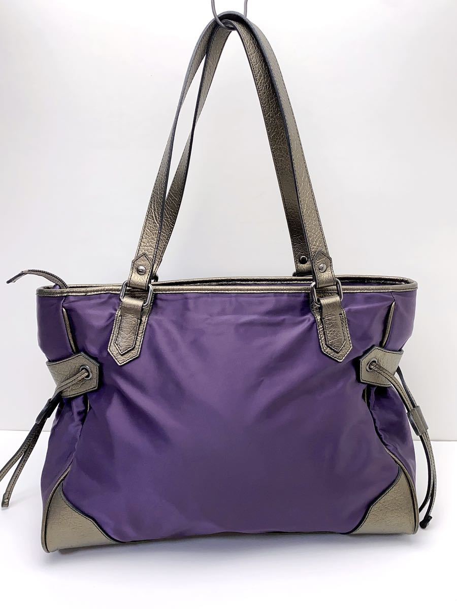 F640 beautiful goods Burberry BURBERRY tote bag nylon pouch attaching purple series 