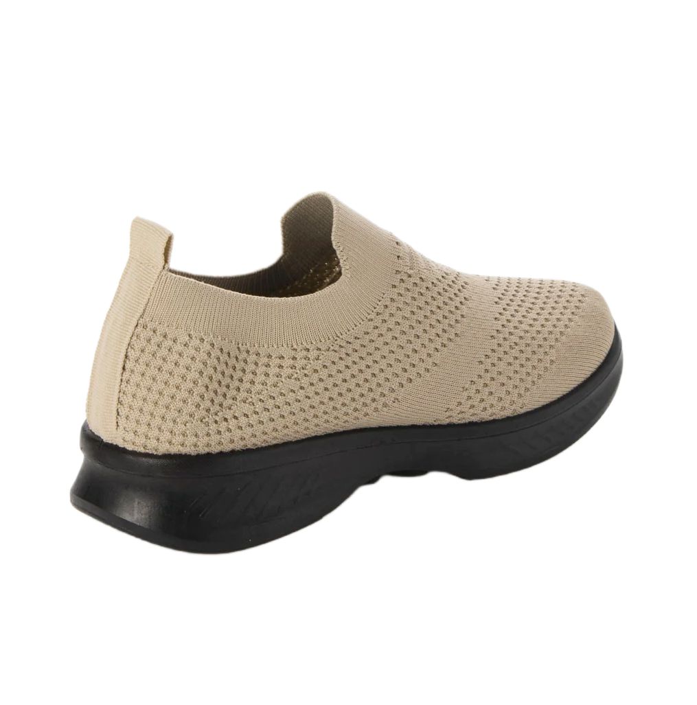  fly knitted sneakers slip-on shoes sneakers new goods [22537-BEG-245]24.5cm walk interior put on footwear 