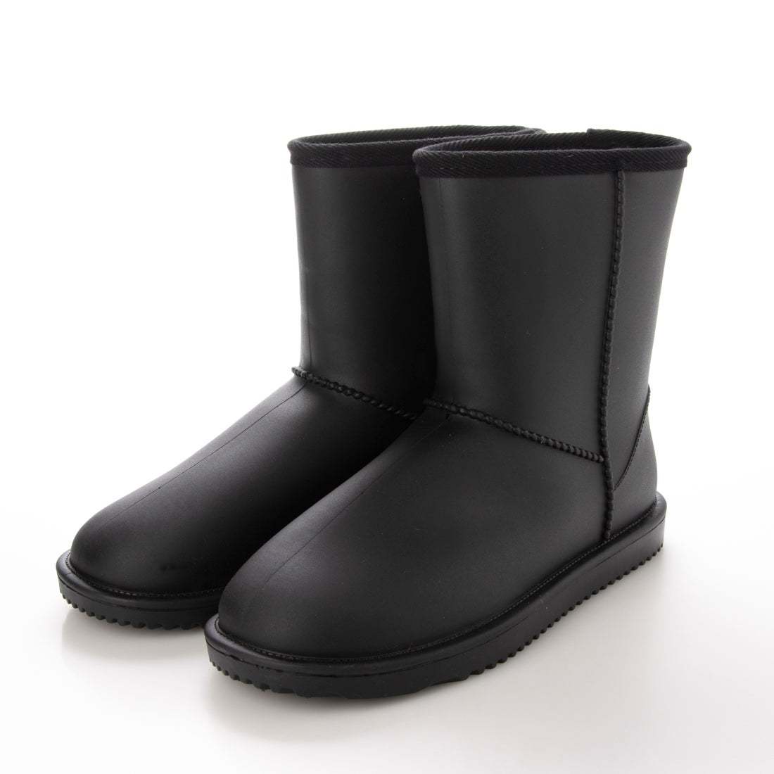 防寒ブーツ　ムートンブーツ　防寒防水ブーツ　新品『21076-BLK-235』23.5cm　メンズ、レディース、キッズのファミリーサイズ