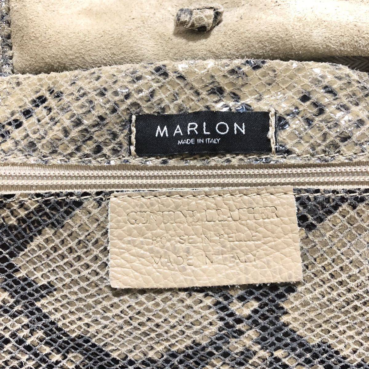 【送料360円】MARLON レザートートバッグ イタリア製 女性用 レディース 総柄 カバン 鞄 CC32_画像3