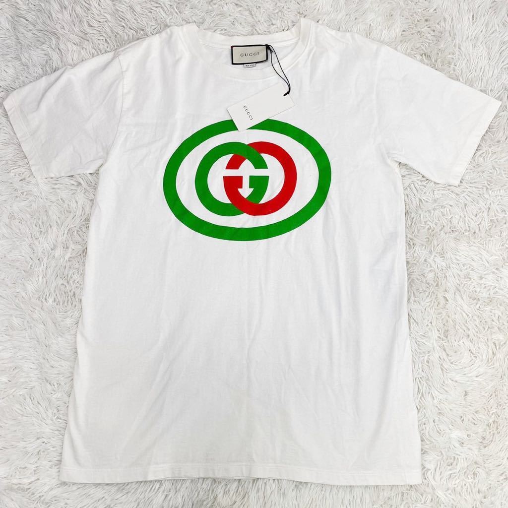 1円現行品20SS グッチGUCCI 半袖tシャツインターロッキングロゴ