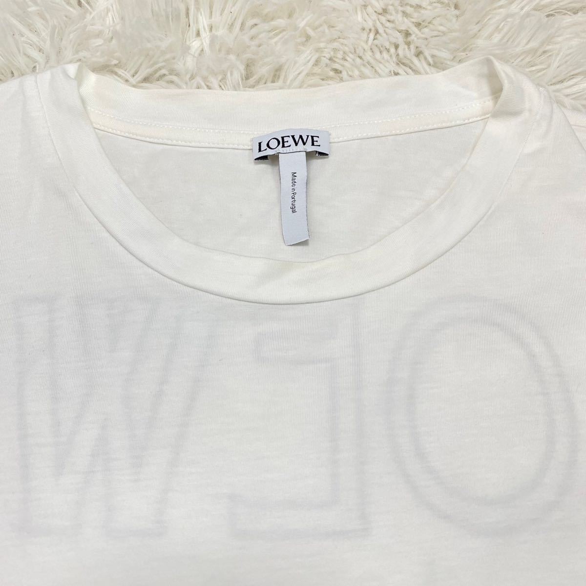 1円 極美品 希少品 ロエベ LOEWE 半袖Tシャツ ロゴ バックプリント